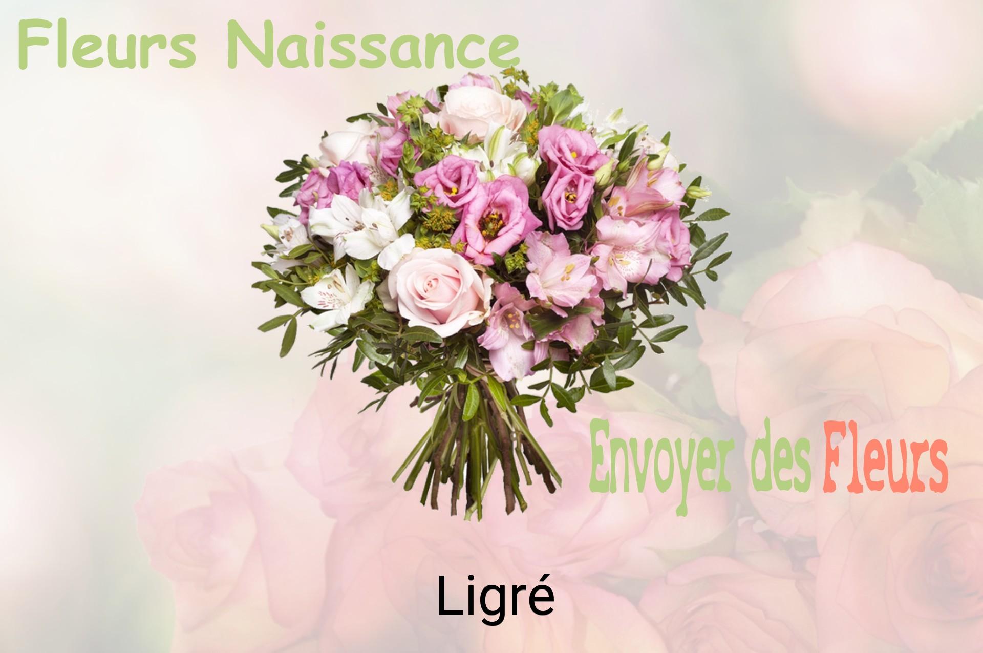 Bouquet de fleurs de naissance livré à Ligré